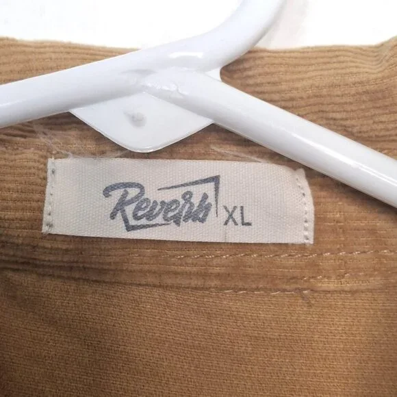 Reverb Mens Corduroy Shirt Sz XL Button Down Western Cowboy 70s Rodeo Camel - Picture 7 of 11